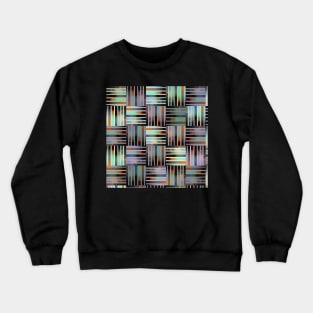 Beautiful Shades of Rainbow Colors in Vertical Stripes Cross Pattern Crewneck Sweatshirt